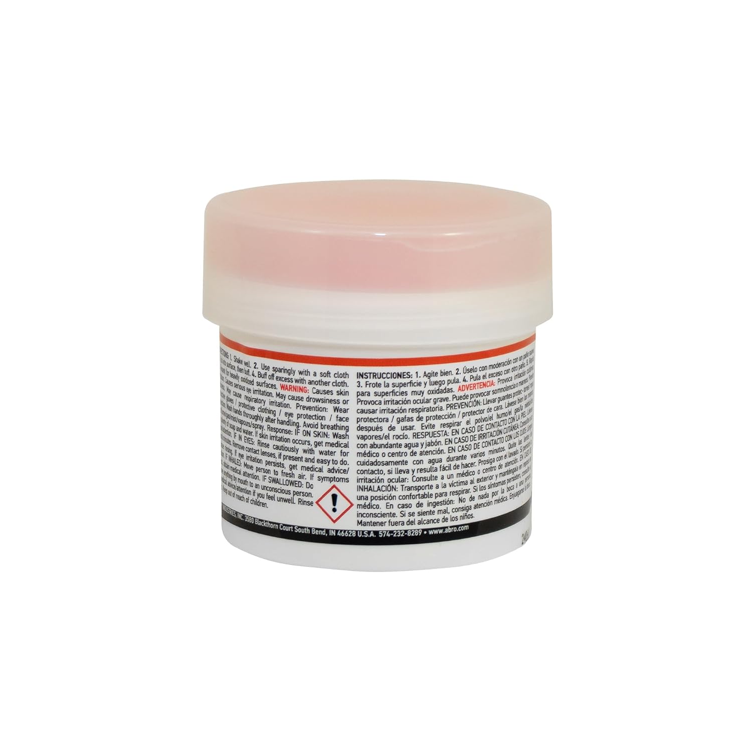 ABRO Metal Polish Paste 5 oz. w/Sponge, Easy to Apply, Long Lasting Metal Polish, Use On Auto Body and All Metal Surfaces