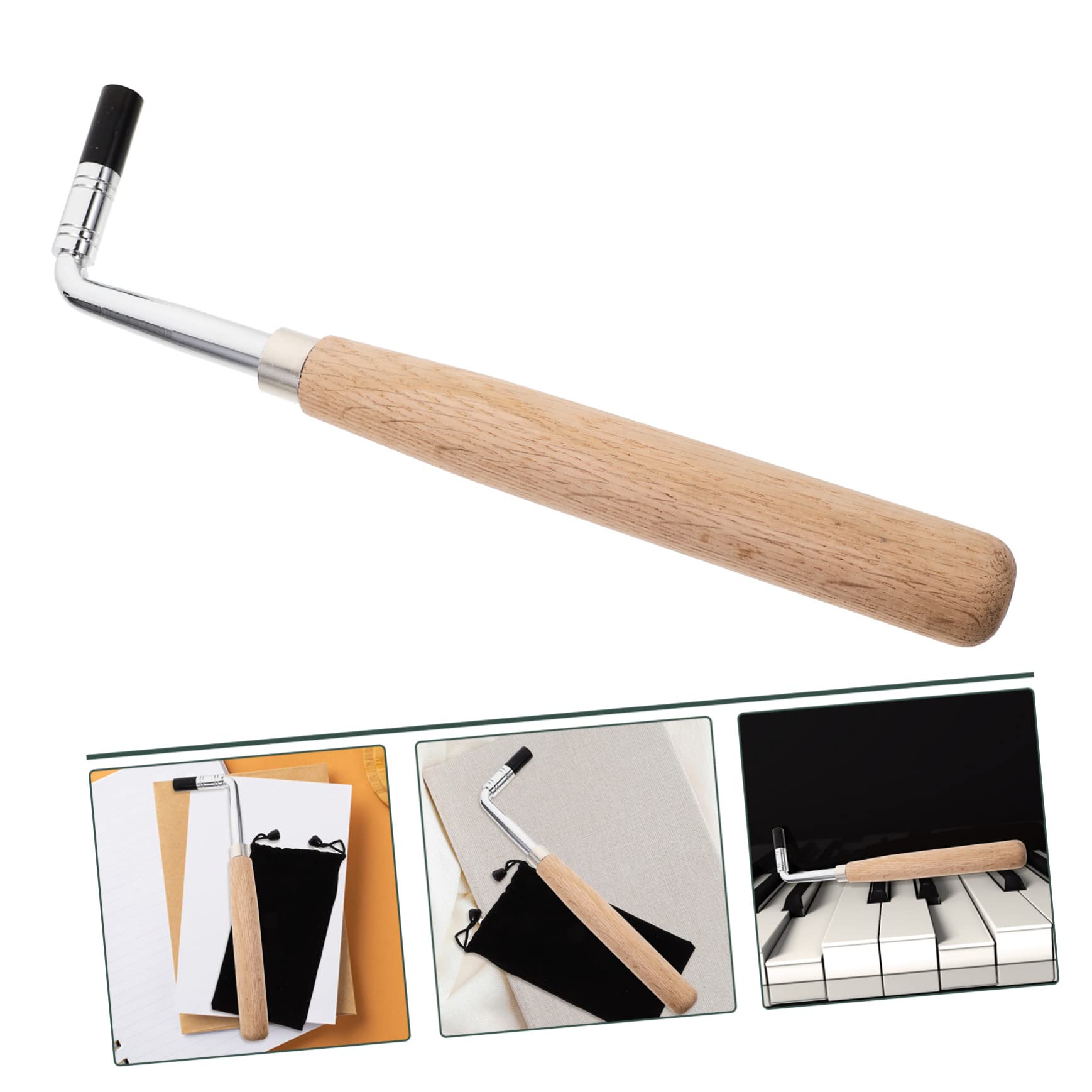 Chiave per Accordatura Pianoforte, Spanner Professionale | Legno e Metallo, per Chitarra e Strumenti a Corde, Accessorio Tascabile per Manutenzione