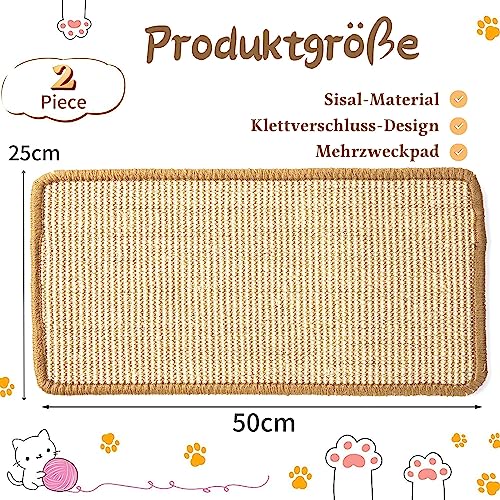 Tappetino antigraffio per gatti in sisal, 2 pezzi