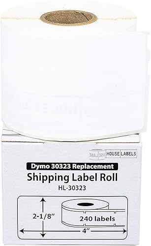HOUSELABELS DYMO 30323 - Etiquetas de envío compatibles (2-18 x 4 pulgadas) en polipropileno compatibles con Rollo, algunas impresoras DYMO LW, 8