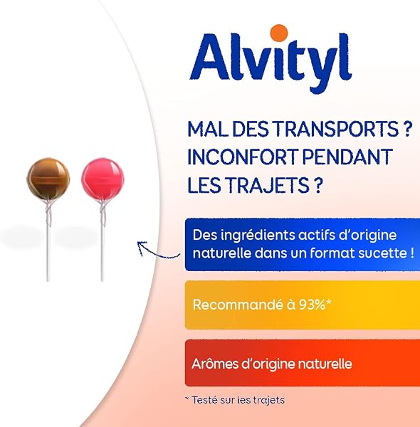 Alvityl Pack de 10 Sucettes Mal des Transports Trajet Calme/Serein Recommandé à 93 pourcent, Bleu, 120 g (Lot de 1) - 2