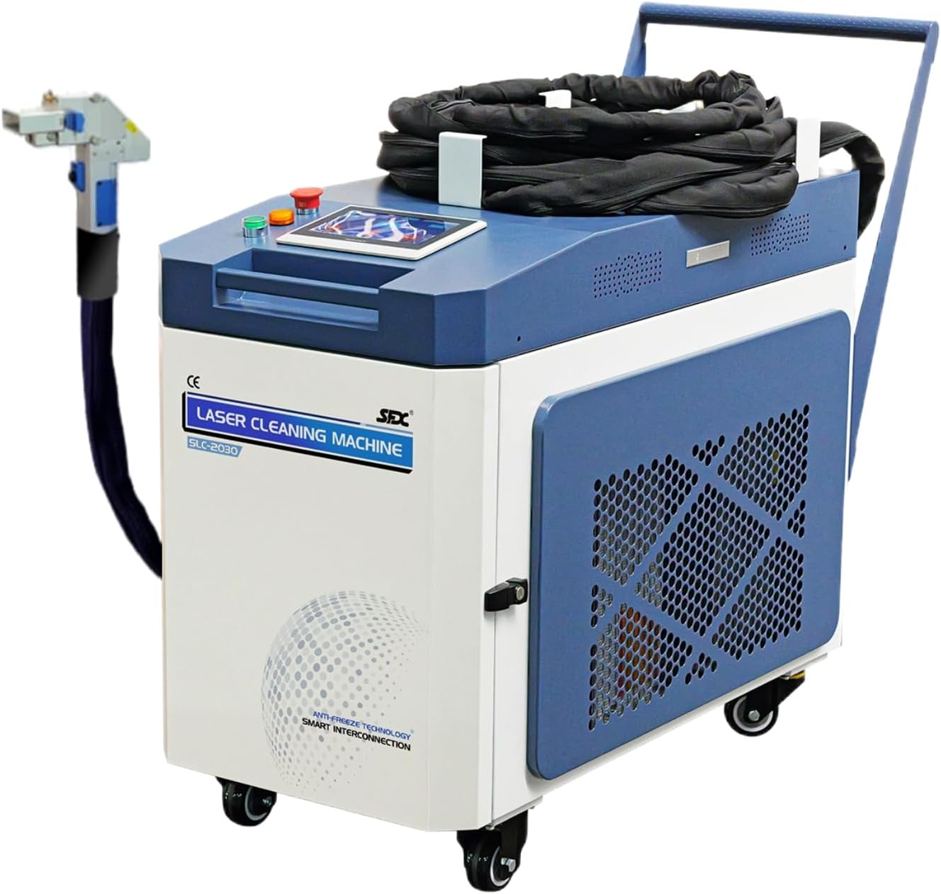 US Stock 2000 W Laser Rust Removal Machine 300mm Wide Scan 220V Laser Cleaning Machine with IoT Continous Laser Cleaner Laser Rust Remover for Metal Rust Oil Paiting Coating Graffiti