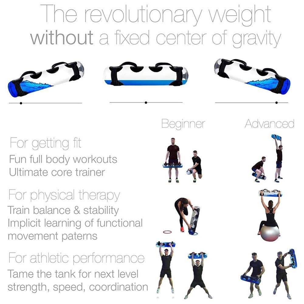 Aqua Water Weight Workout Bag, Fitness Aqua Sandbag Trening mięśni Ćwiczenia Równowaga Trening Kulturystyka Domowa torba na wodę z pompą powietrzną (rozmiar: 77ib)