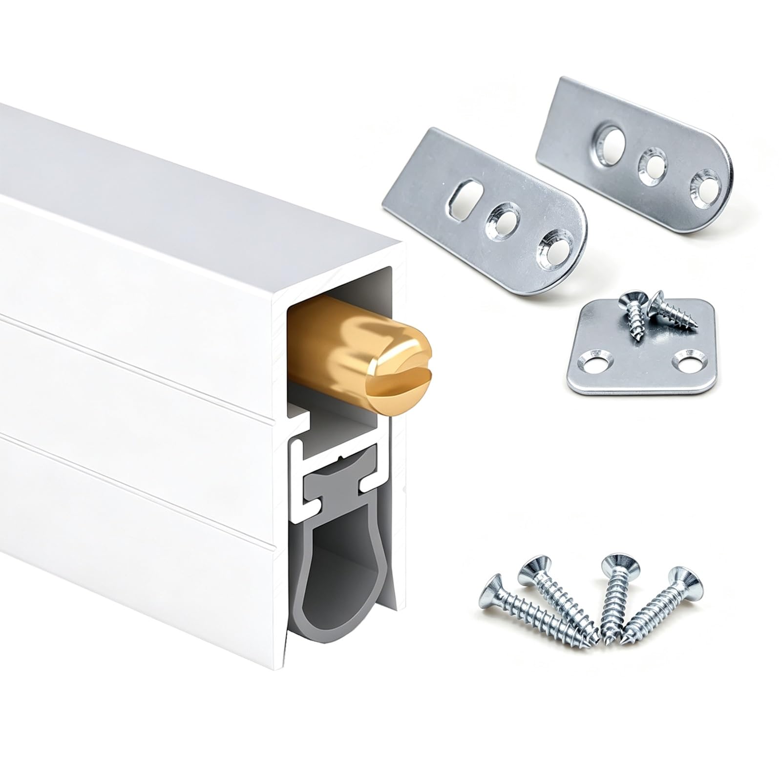 Paraspifferi Sottoporta Paraspifferi Automatico a Forma di U per Porte, Guarnizione Inferiore per Porte Insonorizzata a Scomparsa, Guarnizione di Ricambio Personalizzabile | 116cm(45 5/8")