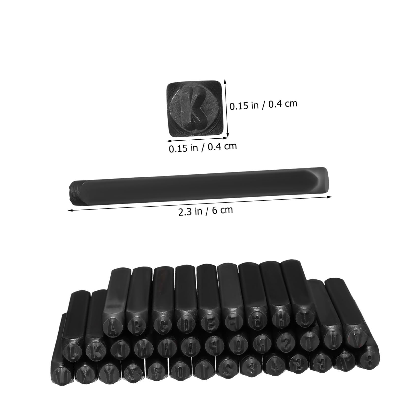 1set Punzoni Metallo per Numeri e Lettere Kit di Marcatura Carbonioso per Branding e Etichettatura Precisione e Durabilità per Artigiani e Creativi