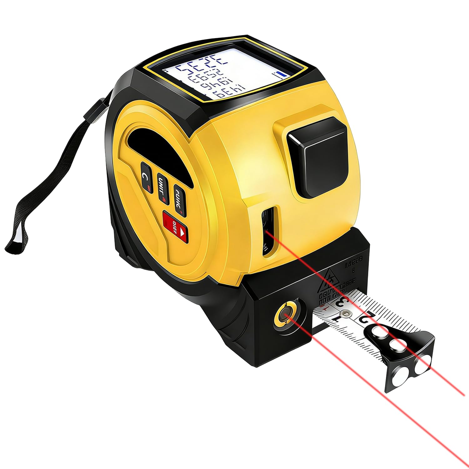 3-in-1 Laser Tape Measure, Digital Laser Measurement Tool with Cross Line Level 60m, Distance Meters Building Measurement Device with LCD Display, Distance Meter Pythagorean/Area/Volume Calculation