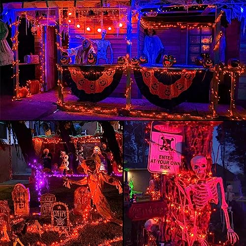 Jmexsuss 500 Led Orange Halloween Lights, 173Ft Halloween String Lights With 8 Lighting Modes Plug In Halloween Tree Lights For Indoor Outdoor Halloween Decorations #TOP6