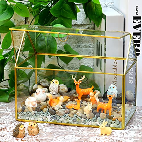 12 Pieces Mini Animal Miniatures Ornaments Woodland Animal Miniatures Micro Landscape Figurines Resin Mini Fairy Garden Accessories For Christmas Indoor Outdoor Garden Yard Landscape Decorations #TOP3