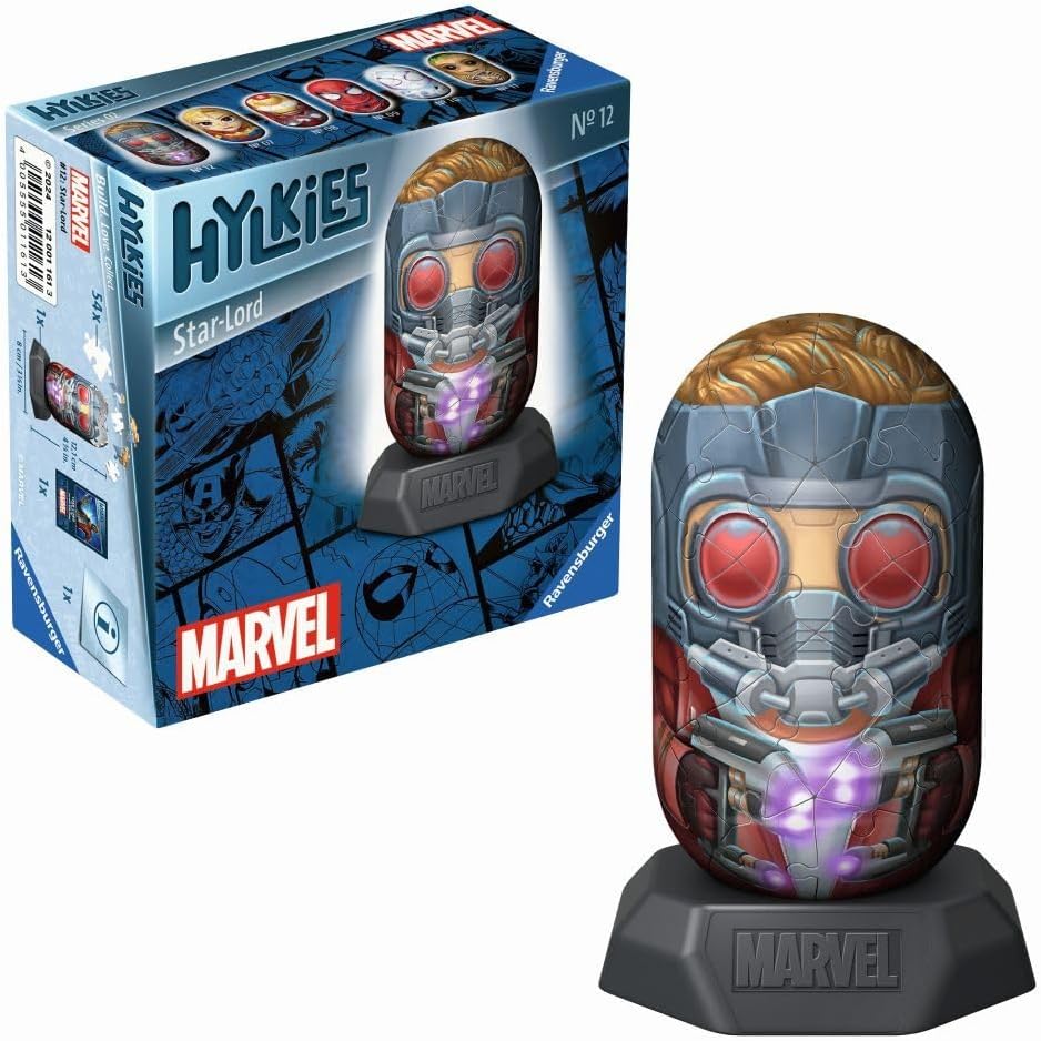 Ravensburger Marvel Hylkies Figures Star Lord - Collectable Toys and Gifts for Kids and Adults Age 6 Years Up - 3D Jigsaw Puzzles - Guardians of The Galaxy