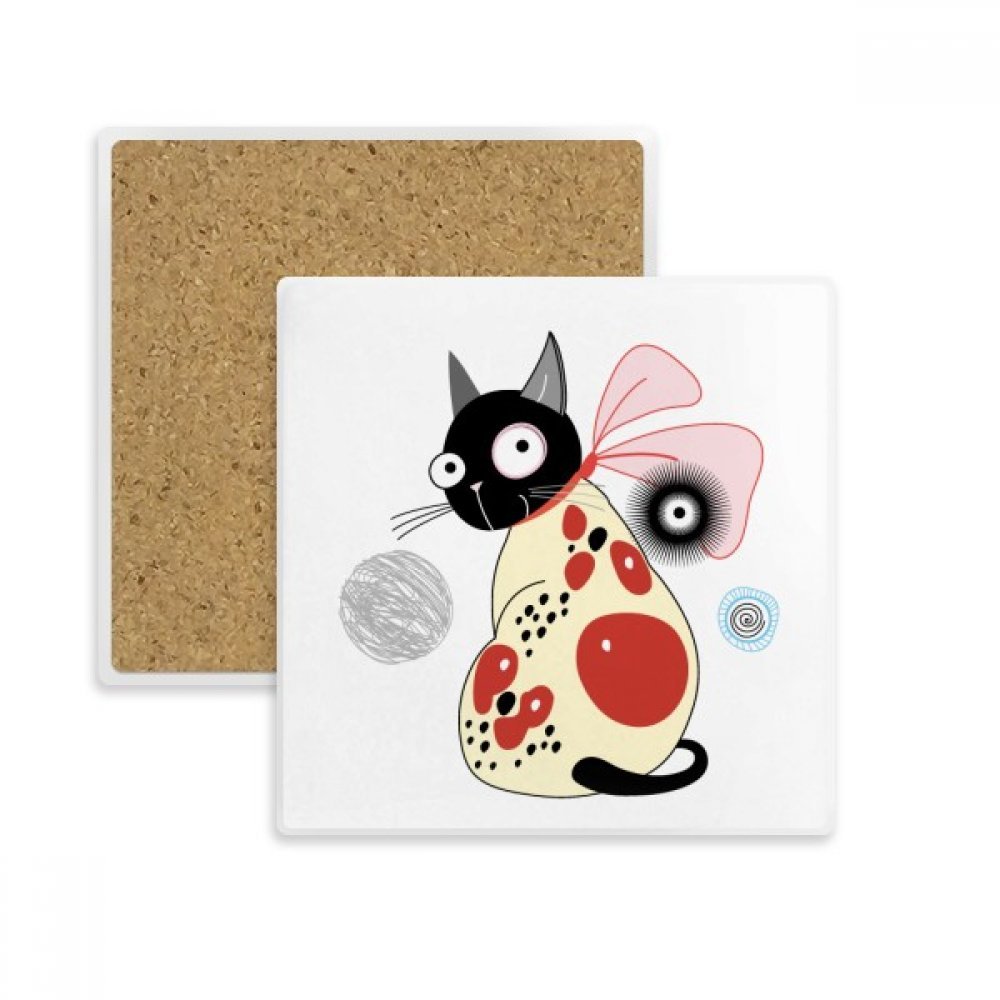 Coaster chat absorbant en pierre dessous de verre mignon pour table