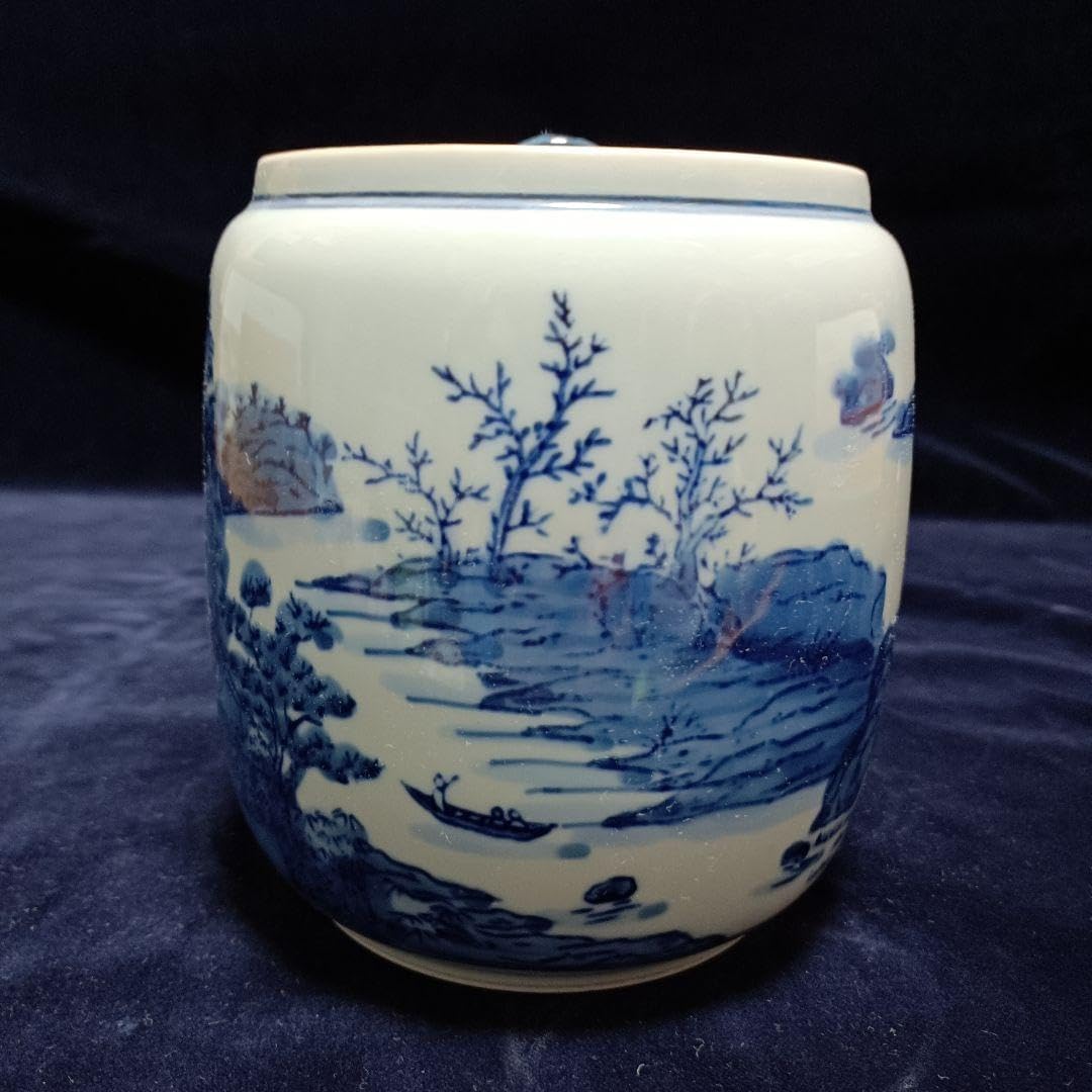 未使用品 茶道具 染付 平水指 山水 洞華苑 Yahoo!オークション 未使用品 茶道具 染付 平水指 山水 洞華苑 Yahoo!オークション