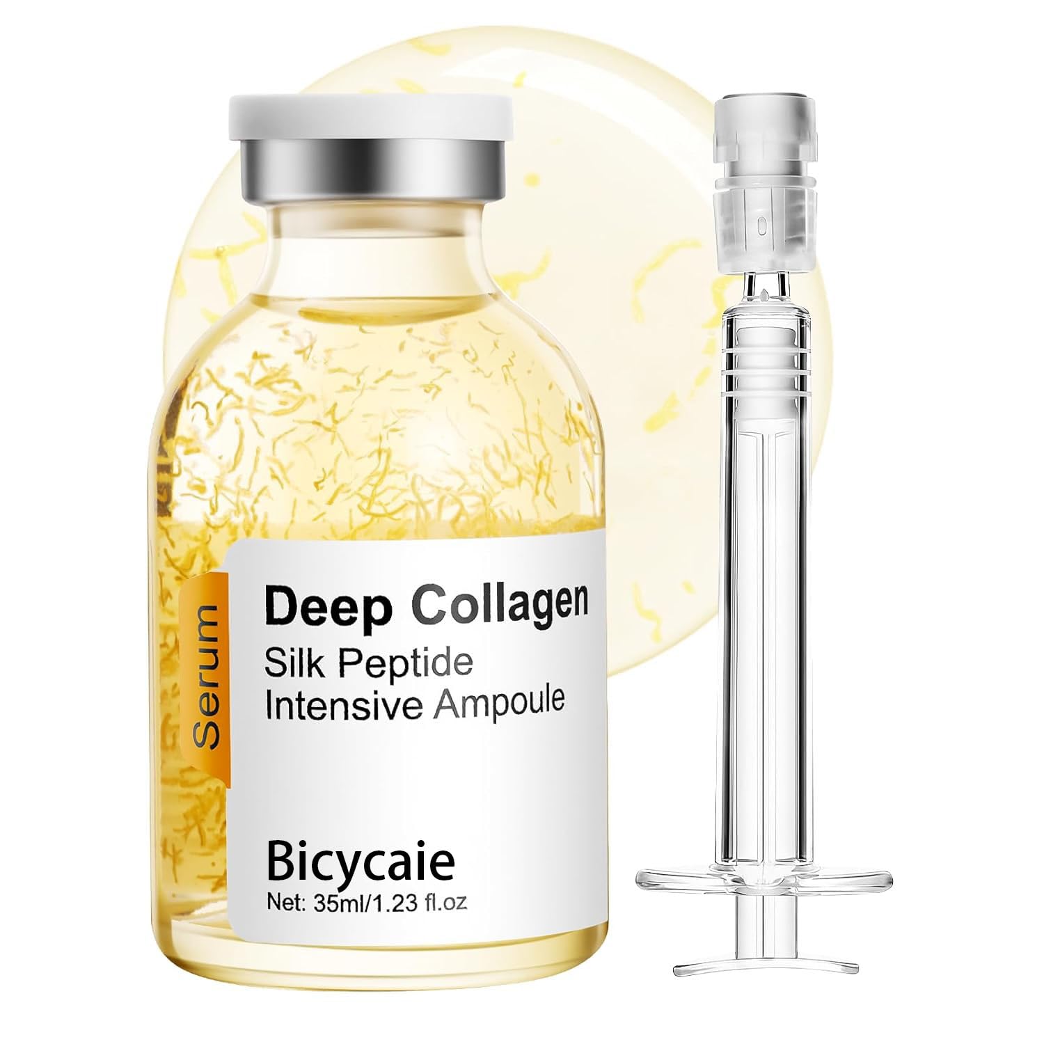 Silk Peptide Intensive Lifting Ampoule, Deep Collagen Serum, Copper Peptides, Instant Face Lift, Smooth-Looking Skin for Skincare, 1.23 Fl Oz / 35ML
