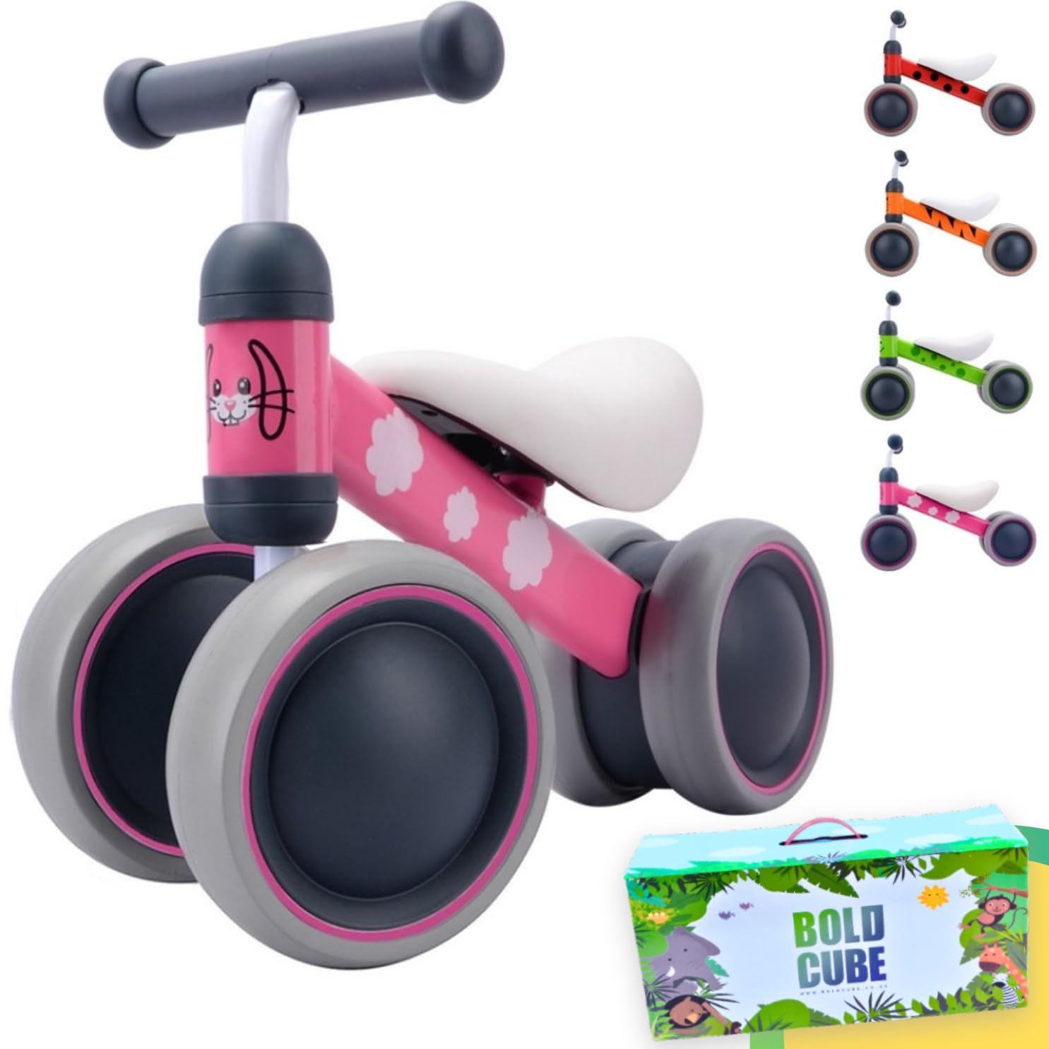 BOLDCUBE My First Bike Baby Balance Bike Bonnie the Bunny 1 Year Old Baby Gifts Trike Garden Toys Toddler Push Ride On Walker with No Pedals 1st Birthday Present for Boys Girls Age from 6 Months Old โ image 1