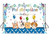 7x5ft Pet Adoption Backdrop Claws Bone Cute Dogs Background for Children's Birthday Party Decor Banner Photo Booth Studio Props BJWYLY41