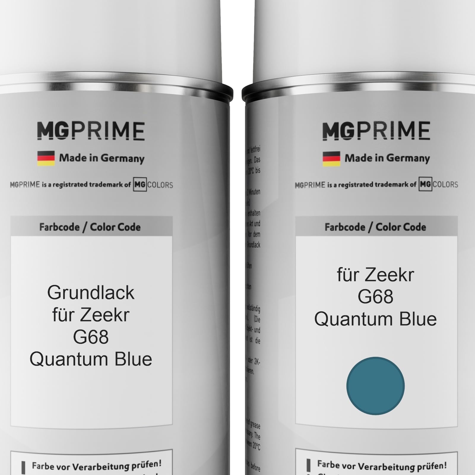 MG PRIME Vernice per auto Bombolette spray per Zeekr G68 Quantum Blue +2K | Kit vernice di fondo + base + trasparente 2K, bombolette spray 400ml