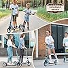 WAYPLUS Kick Scooter for Ages 6+,Kid, Teens & Adults. Max Load 240 LBS. Foldable, Lightweight, 8IN Big Wheels for Kids, Teen and Adults, 4 Adjustable Levels. Bearing ABEC9 #4