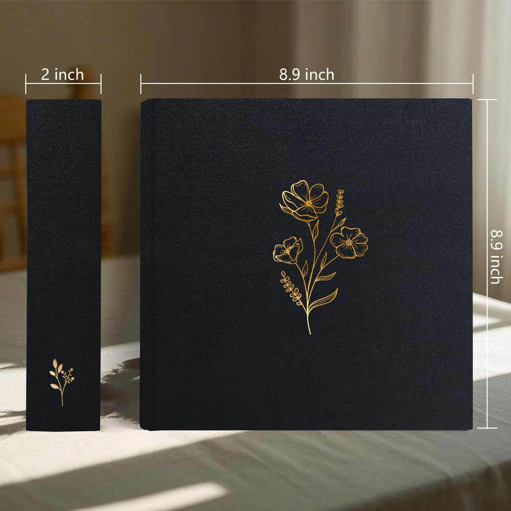 Holoary Album na zdjęcia, 10 x 6, 200 zdjęć, 200 kieszeni, album na zdjęcia, 10 x 15 cm, okładka z tkaniny lnianej, duża książka z miejscem do pisania, album na zdjęcia 4 x 15 cm, na rodzinne wesela