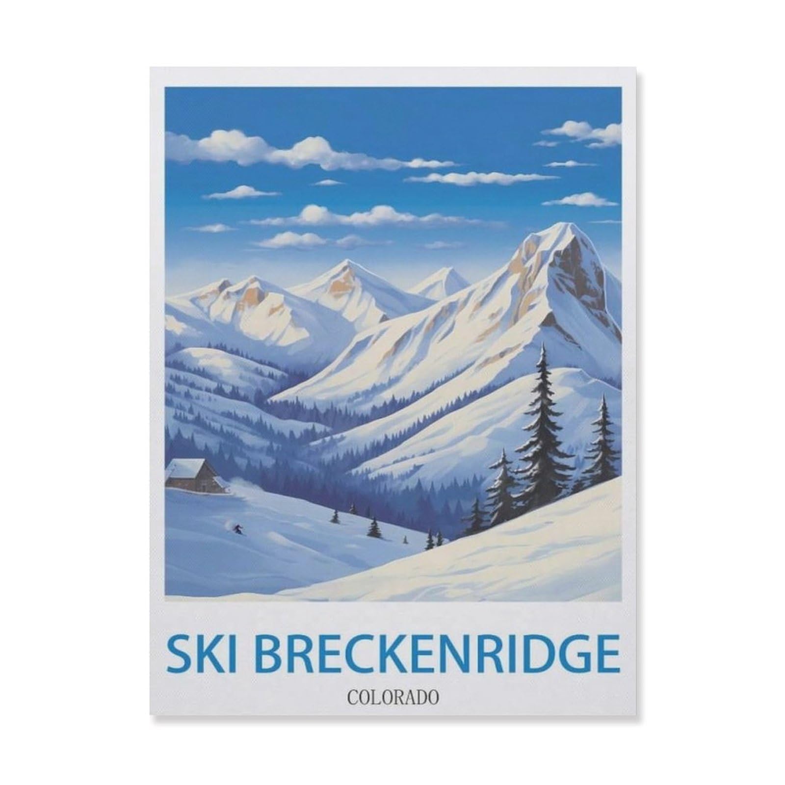 Ski Breckenridge Colorado，Vintage Tin Signs Funny Metal Tin Sign Wall Art Garden House Plaque for Bathroom Kitchen Cafe Wall Halloween Christmas Decor(15x30cm）6x12 inch-EI26