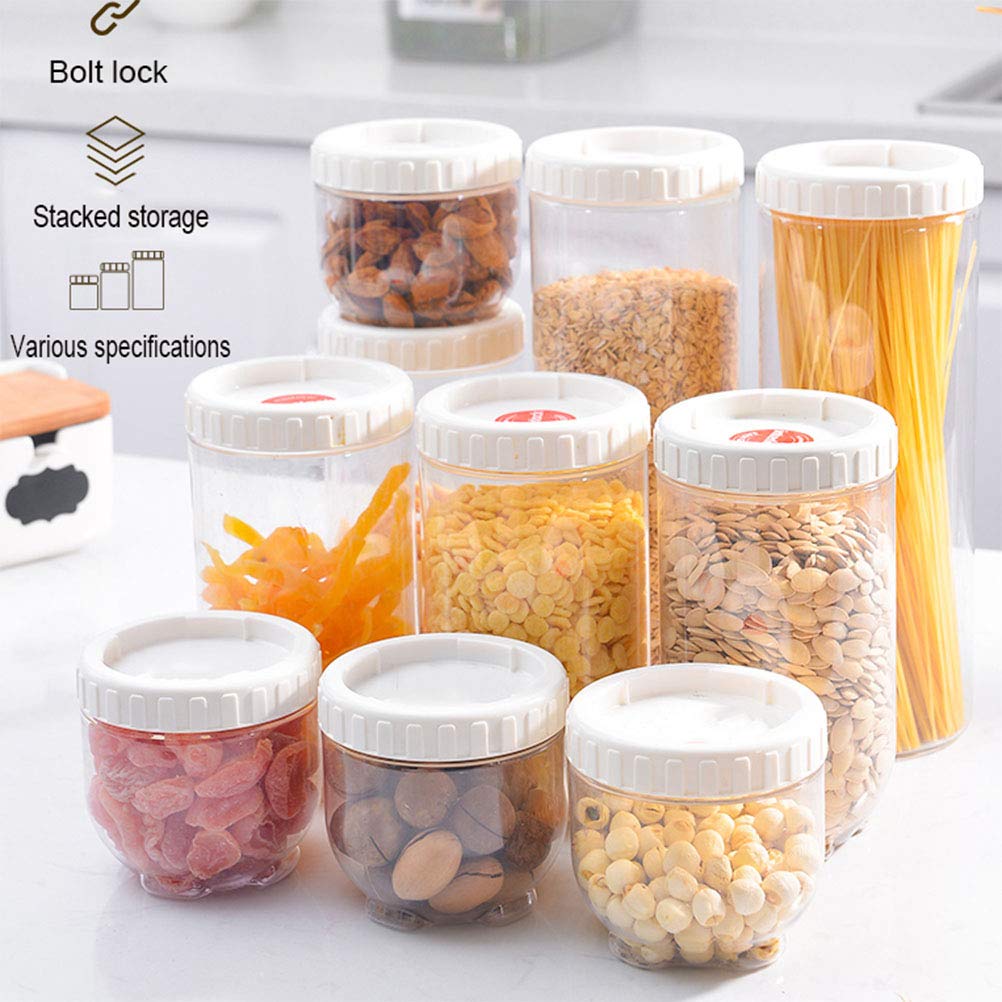 Amy Kitchen Storage Box Food Storage Container - 10 and New Unbreakable Airtight Lids Sets BPA Clear Plastic Canisters Keep Food Fresh Dry