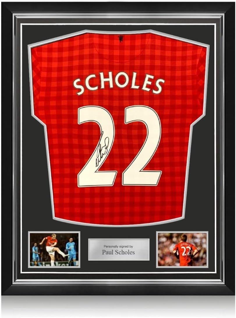 Exclusive MemorabiliaPaul Scholes Signed Manchester United 2012-13 Football Shirt. Superior Frame