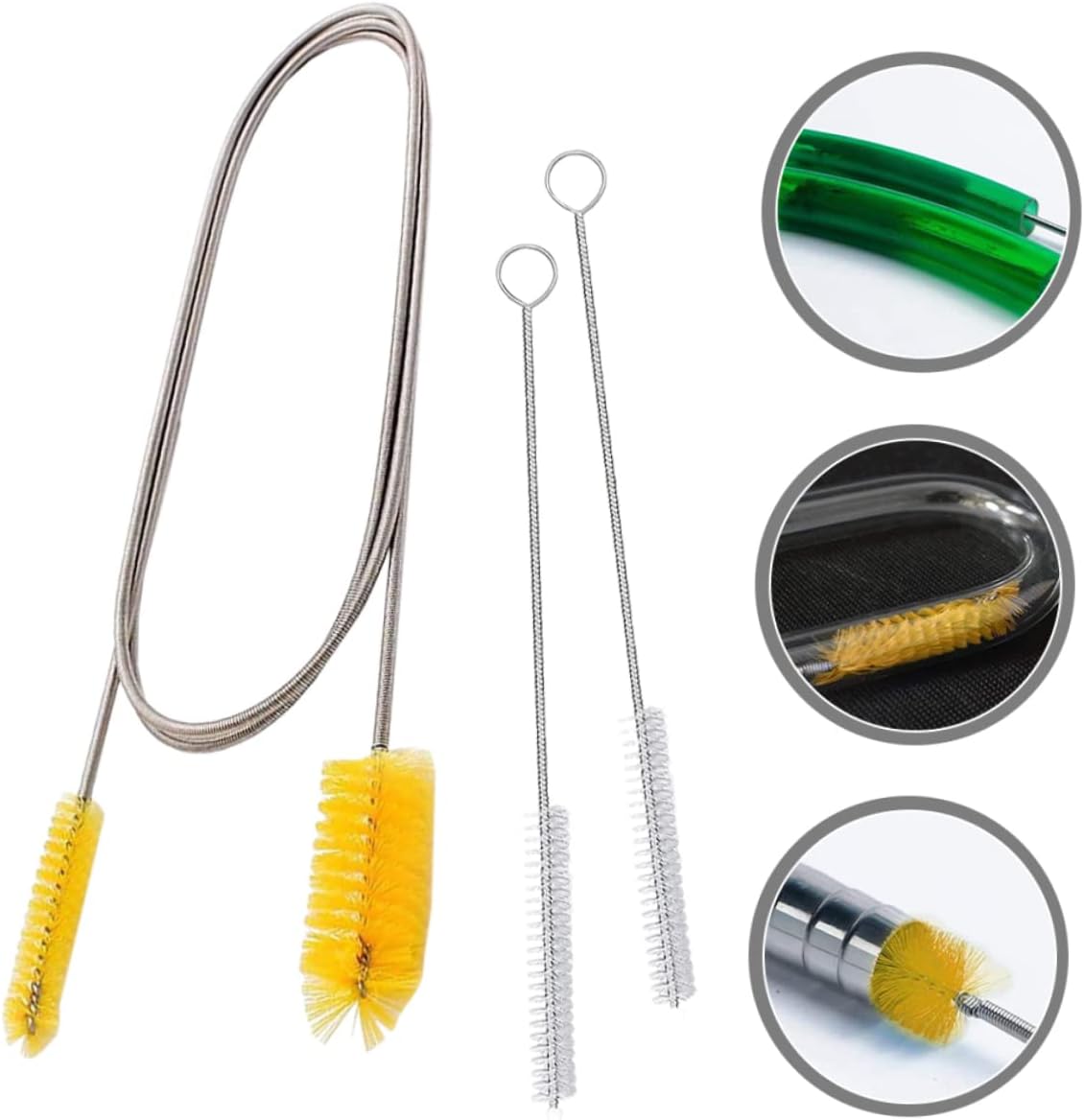BESPORTBLE 5 Sets High Density Pole Pipe Cleaners Double-Side Brush Spring Brush Fish Tank Cleaning Supplies