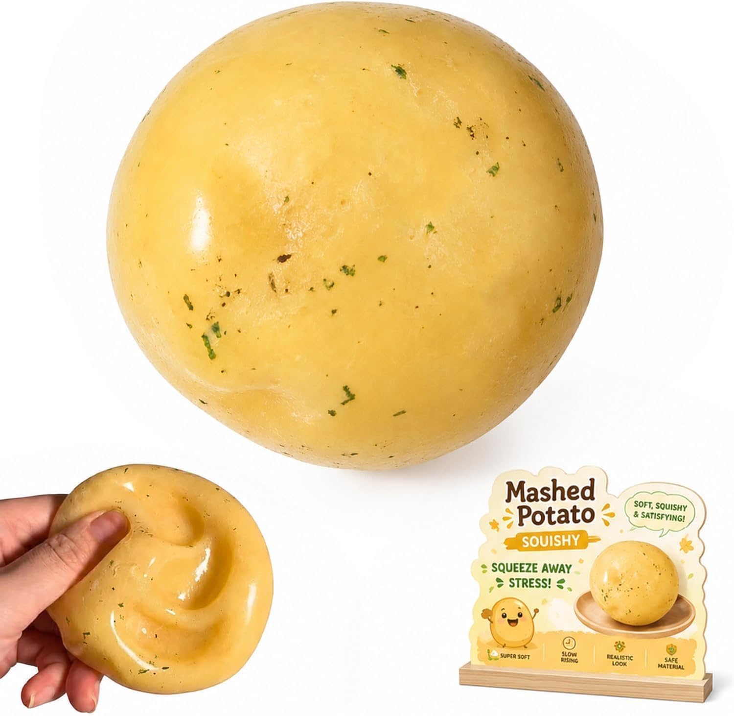 Crunchy Squishy ASMR Bead Filled Stress Relief Squeeze Fidget Toy (Potato)