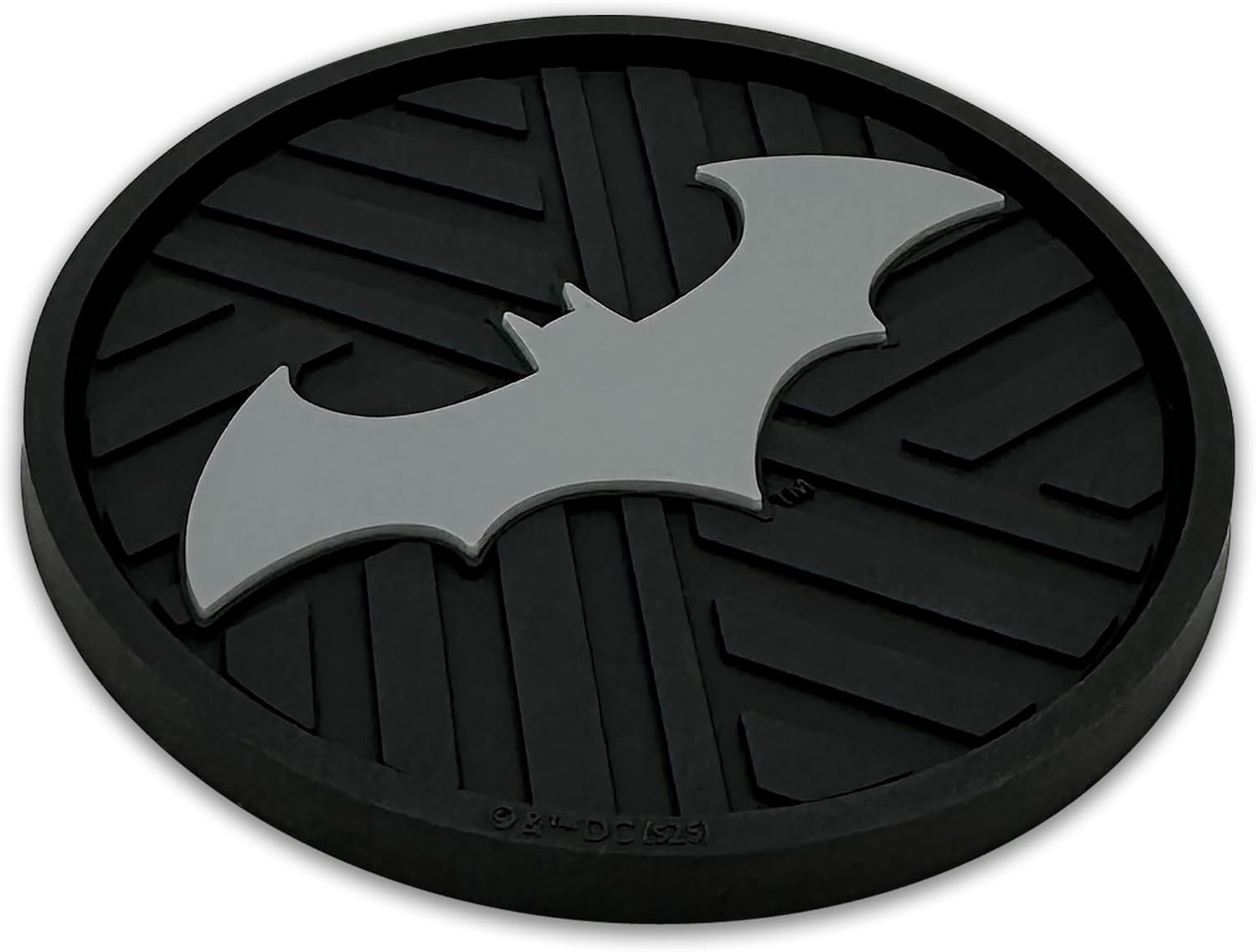 Officially Licensed DC Comics Batman Bat Logo Automotive 3D Textured Silicone Coasters (2.6" Diameter) | Universal Fit for All Cars, Trucks, SUVs & More | Non-Slip Durable | Set of 2
