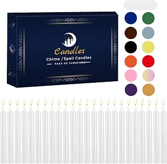 24-Pack White Spell Chime Candles – Unscented 4" Mini Tapers for Rituals, Meditation, and Spiritual Practices