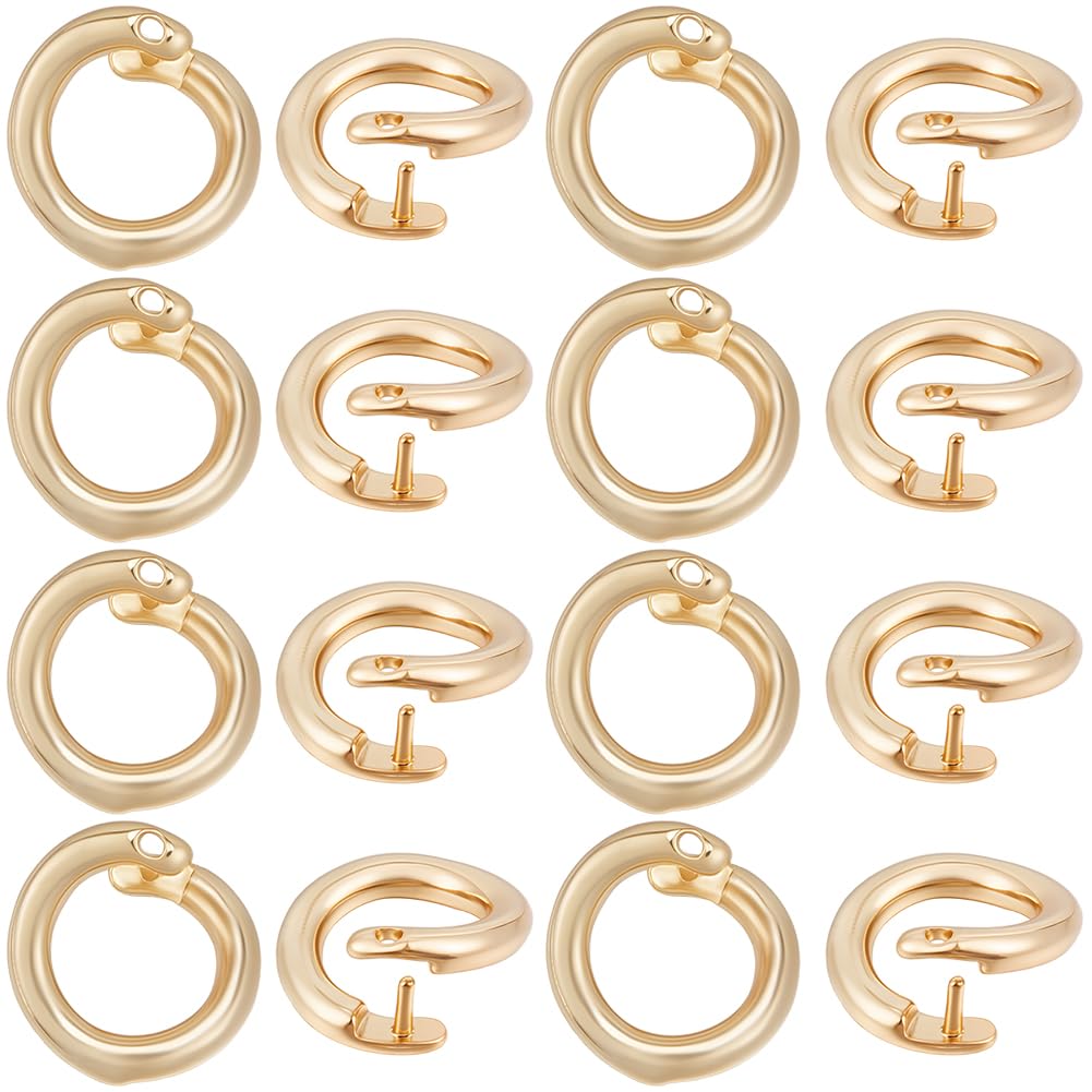 Beebeecraft 1 Box 30Pcs Locking Jump Rings OD 7.5mm ID 5mm 18K Gold Plated Circle Round Split Open Jump Rings Connector Links Twister Snap Clasps for Jewellery Making Necklace Bracelet DIY Crafts