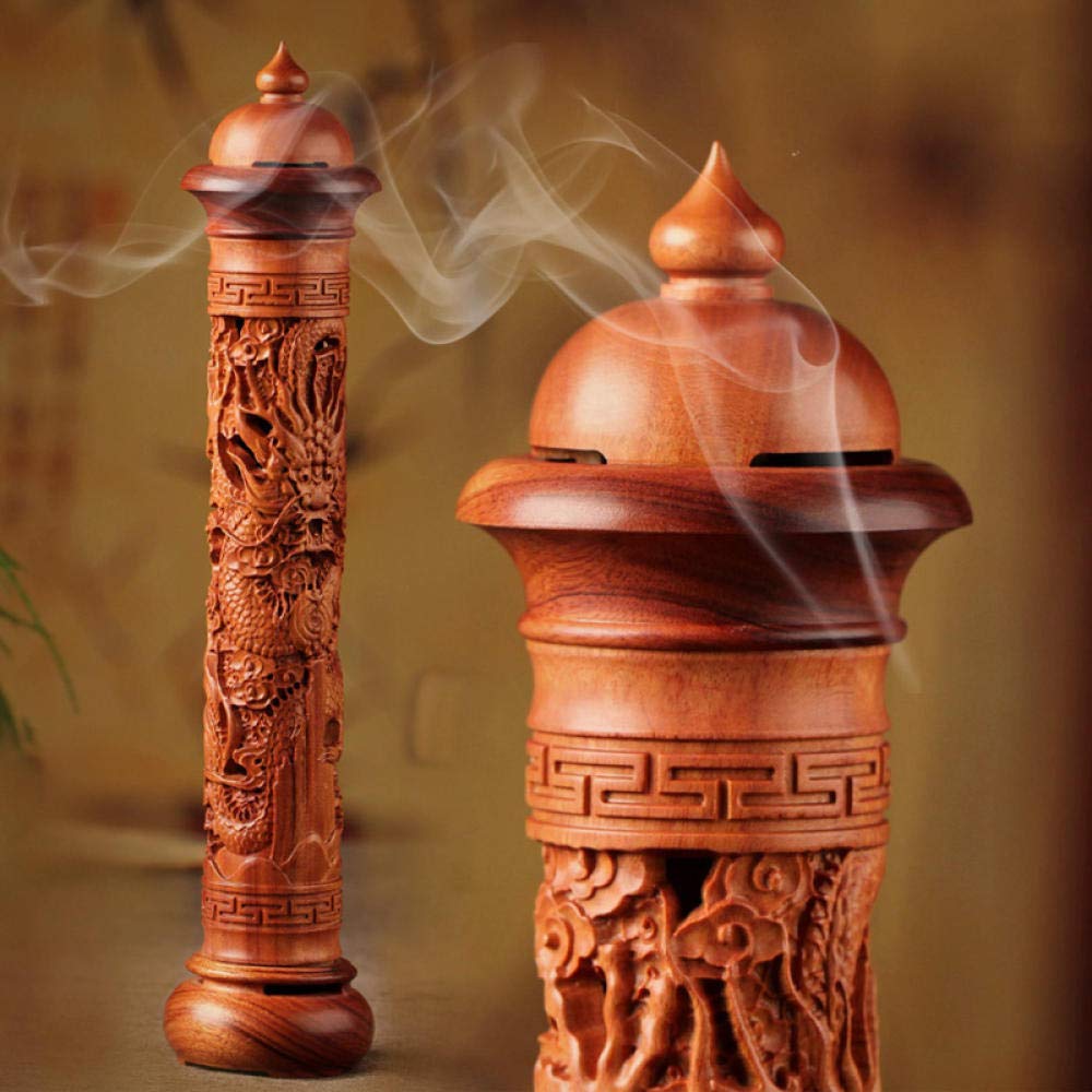 BEPM Räucherstäbchen Halter Räucherwasserfall Rückfluss Räuchergefäß Vertikaler Redwood Massivholz Weihrauchbrenner Holz Für Weihrauchstäbchen 29Cm Wohnzimmer Stick Weihrauchbasis-EIN