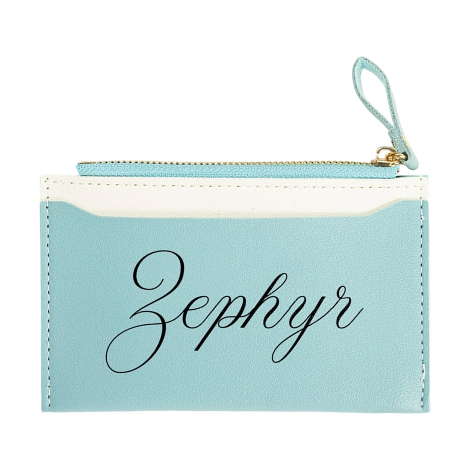 Xjdzineq Secure Zippered Card Holder PU Leather Wallet with Color Contrast Design Elegant Miniature Coin Purse Women ' s Zippered Card Holder
