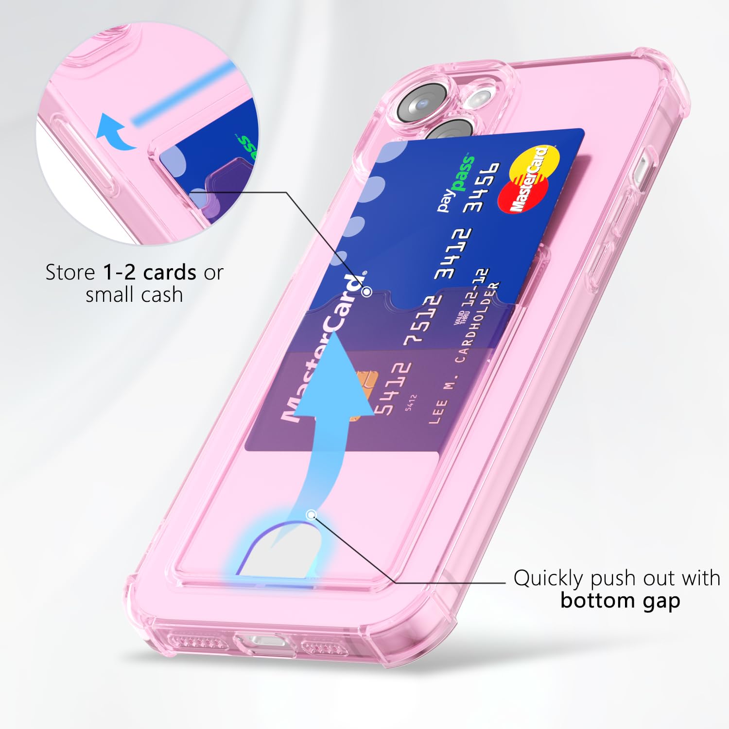 Svanove for iPhone 14 Plus Case Wallet Clear, Card Holder Case with Credit Card Slot - Image 3