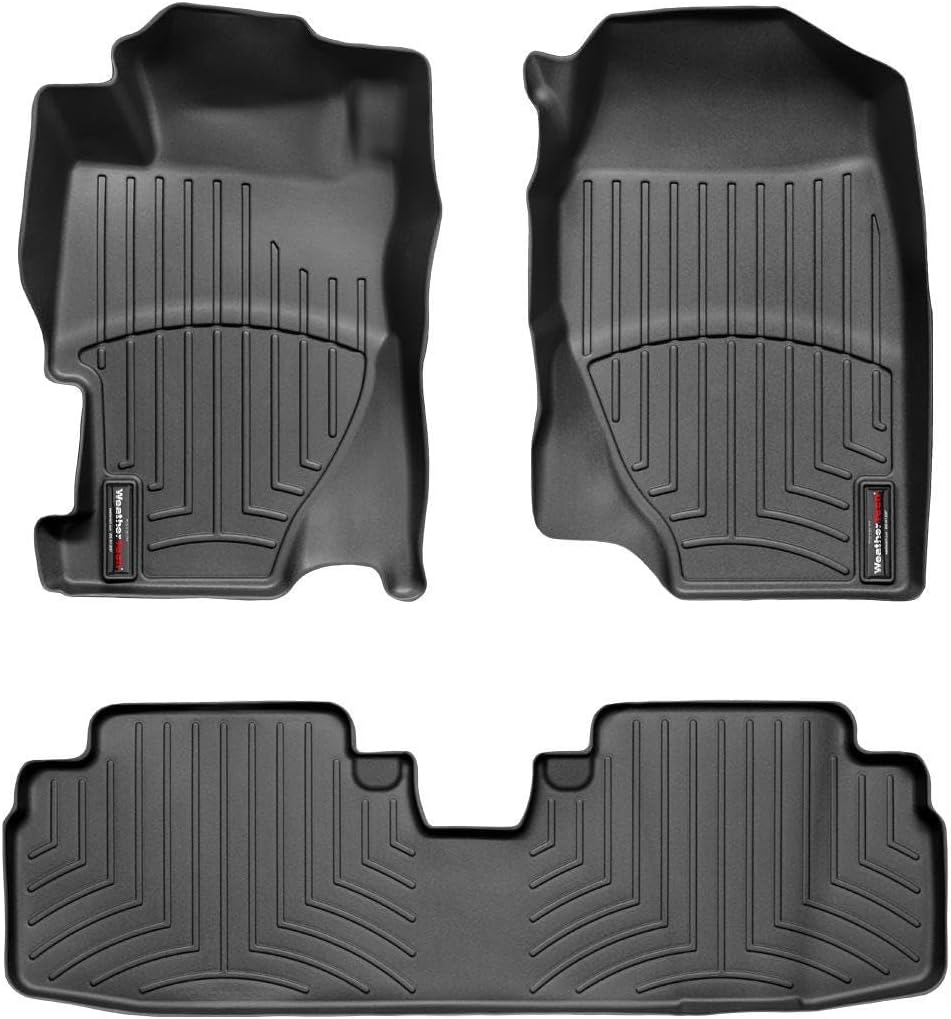 WeatherTech Custom Fit FloorLiners for Honda Civic - 1st & 2nd Row (44282-1-2), Black