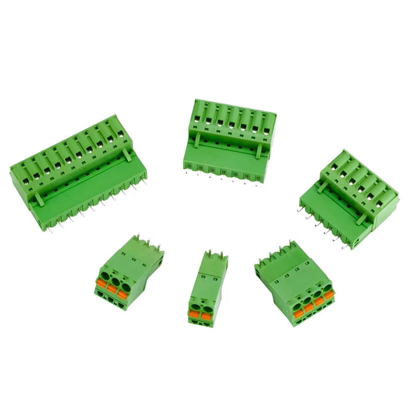 5 Sätze 2EDGKD 5,08 mm Steckklemmenblock Druckfeder Leiterplattenstecker rechtwinklig und gerade Nadel 2P 3P Stiftleistenbuchse(Right Angle,3P)