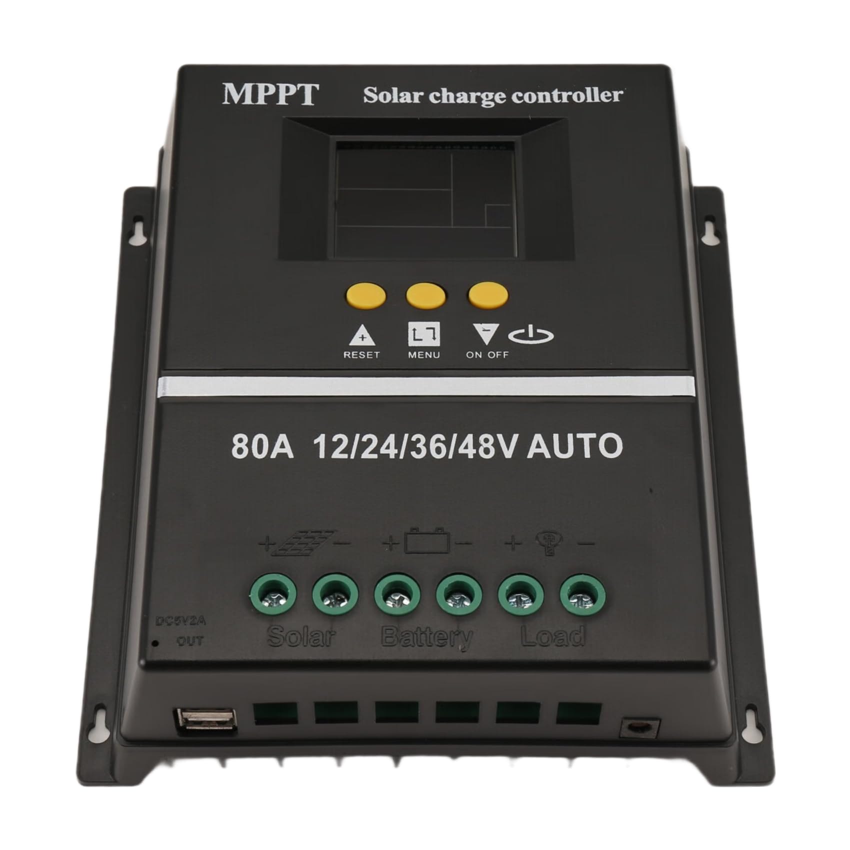 Littimoon 80A MPPT/PWM 12V/24V/36V/48V Solar Charge Controller Solar PV Battery Charger with LCD & Dual USB