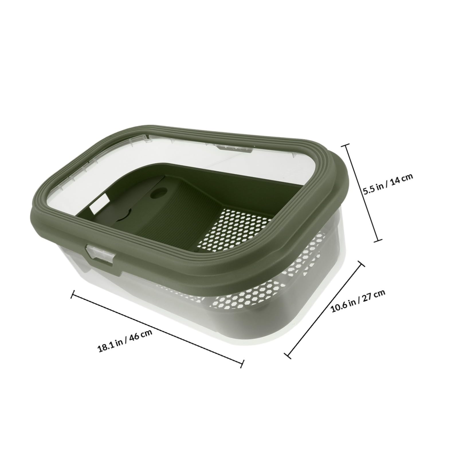 Terrarium pour Tortues avec Terrasse et Rampe, Grand Aquarium Vert | Plastique, Design Créatif, Dispositif de Changement D’eau, Nettoyage Facile, Usage Pratique pour Grenouille et Tortue