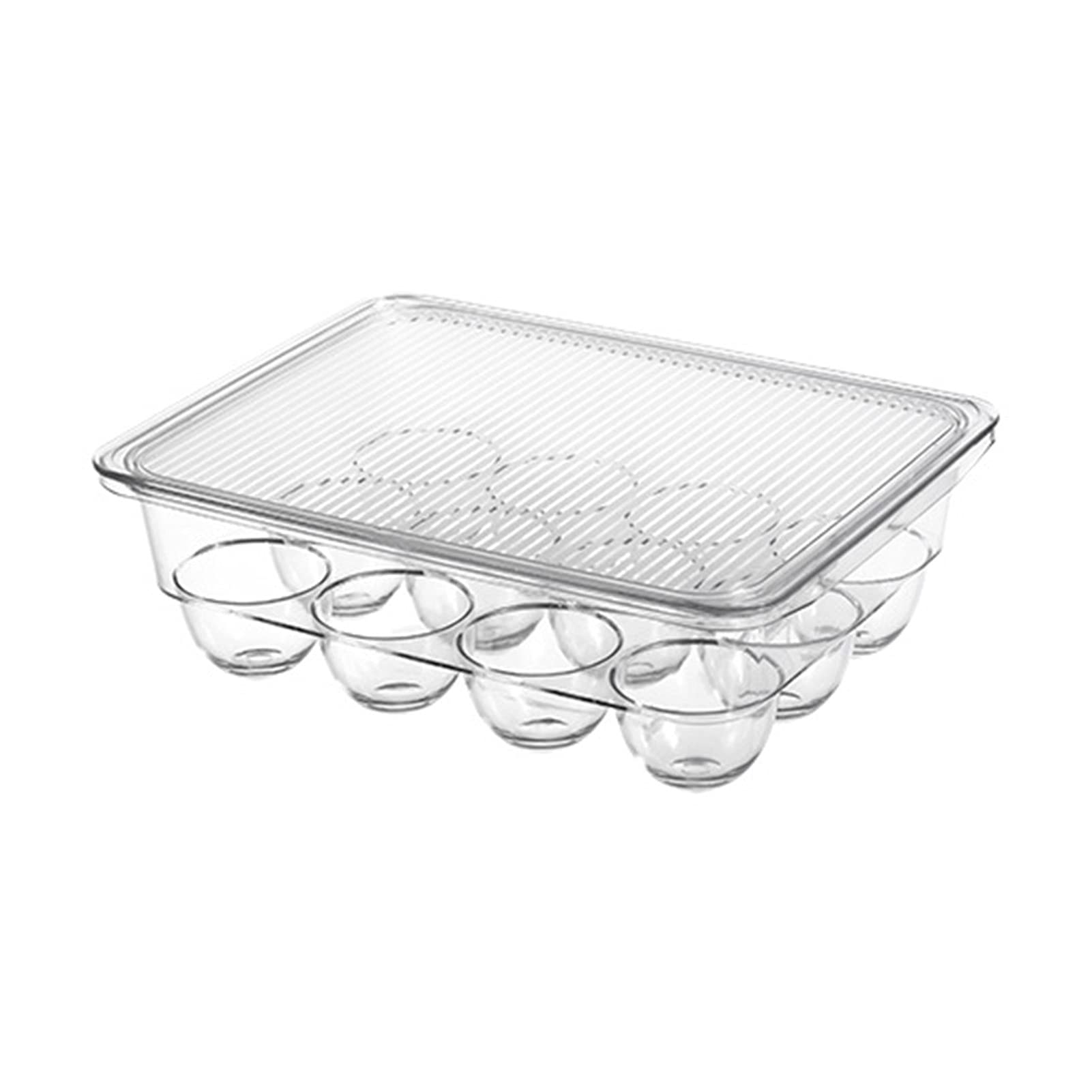 Contenedores de huevos transparentes con dispensador de 12 rejillas para conservación