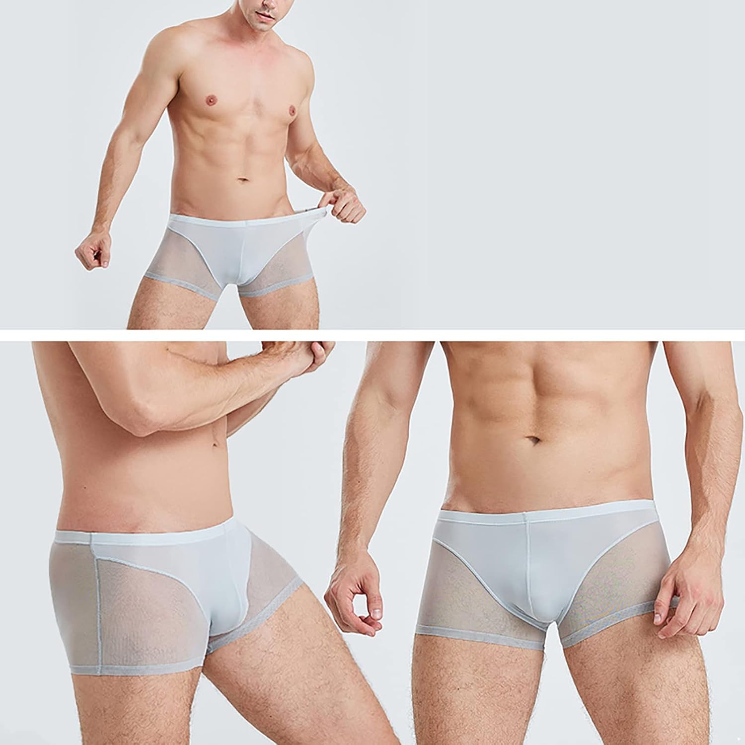 CHICTRY Men's Smooth Soft Classic Boxer Briefs U Convex Shorts Underwear