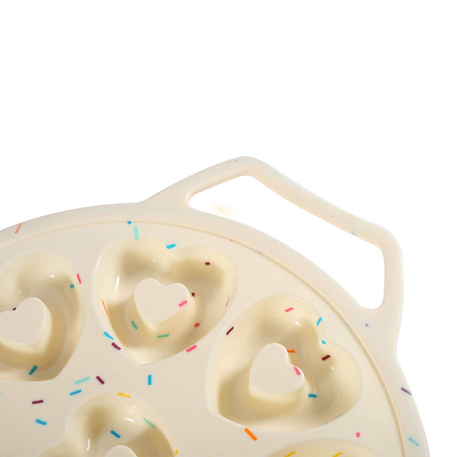 Moule à gâteau en silicone en forme de 9 donuts - Non collant - En forme de cœur