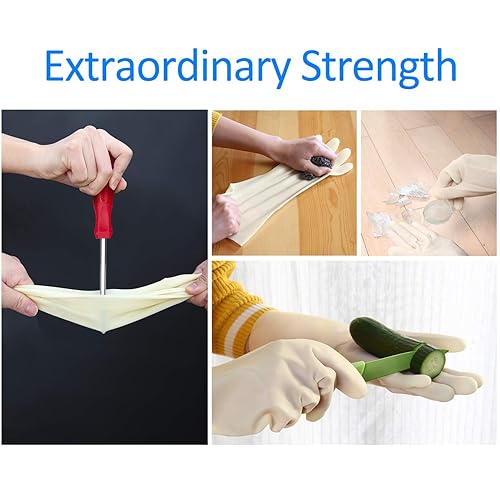 Miniatura 2 de BOOMJOY Guantes de limpieza de nitrilo, resistentes, para lavar platos, reutilizables, medianos, para cocina, baño, jardinería, trabajos o cuidado