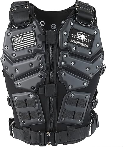 ACTIONUNION Chaleco táctico para airsoft ajustable, chaleco de paintball para cosplay