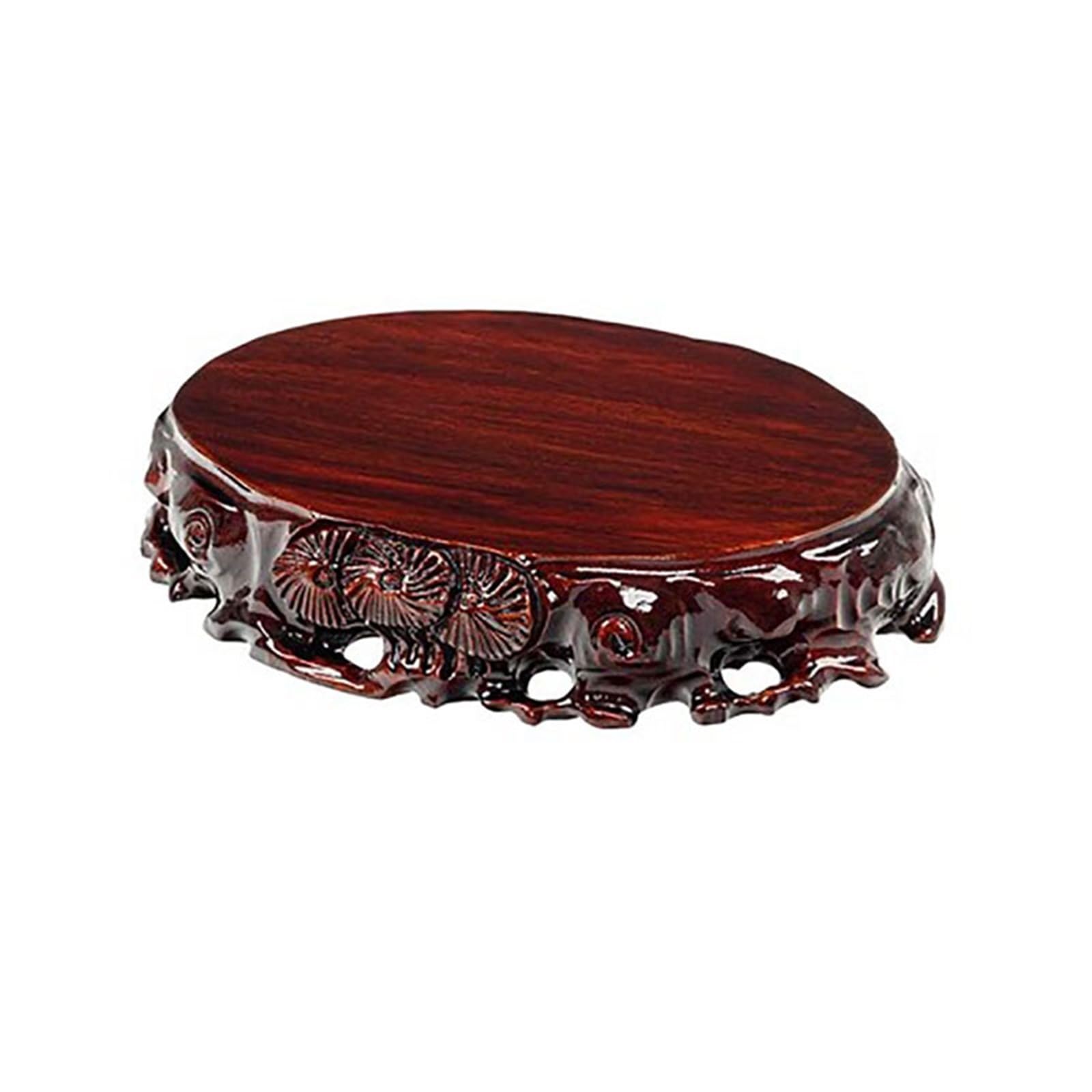 Pedestal Openwork Root Carving Bonsai Base Vase Display Stand Decor(Small)