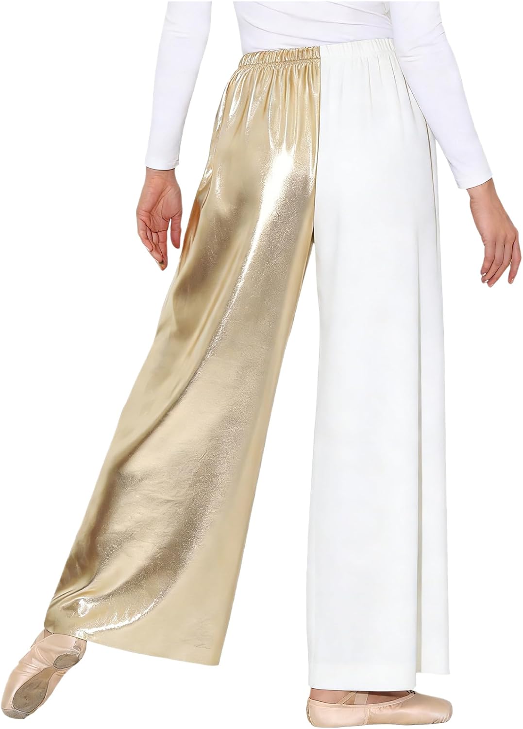 Women's Metallic Praise Dance Pants Wide-Leg Trousers Liturgical Celebration of Spirit Palazzo Pant
