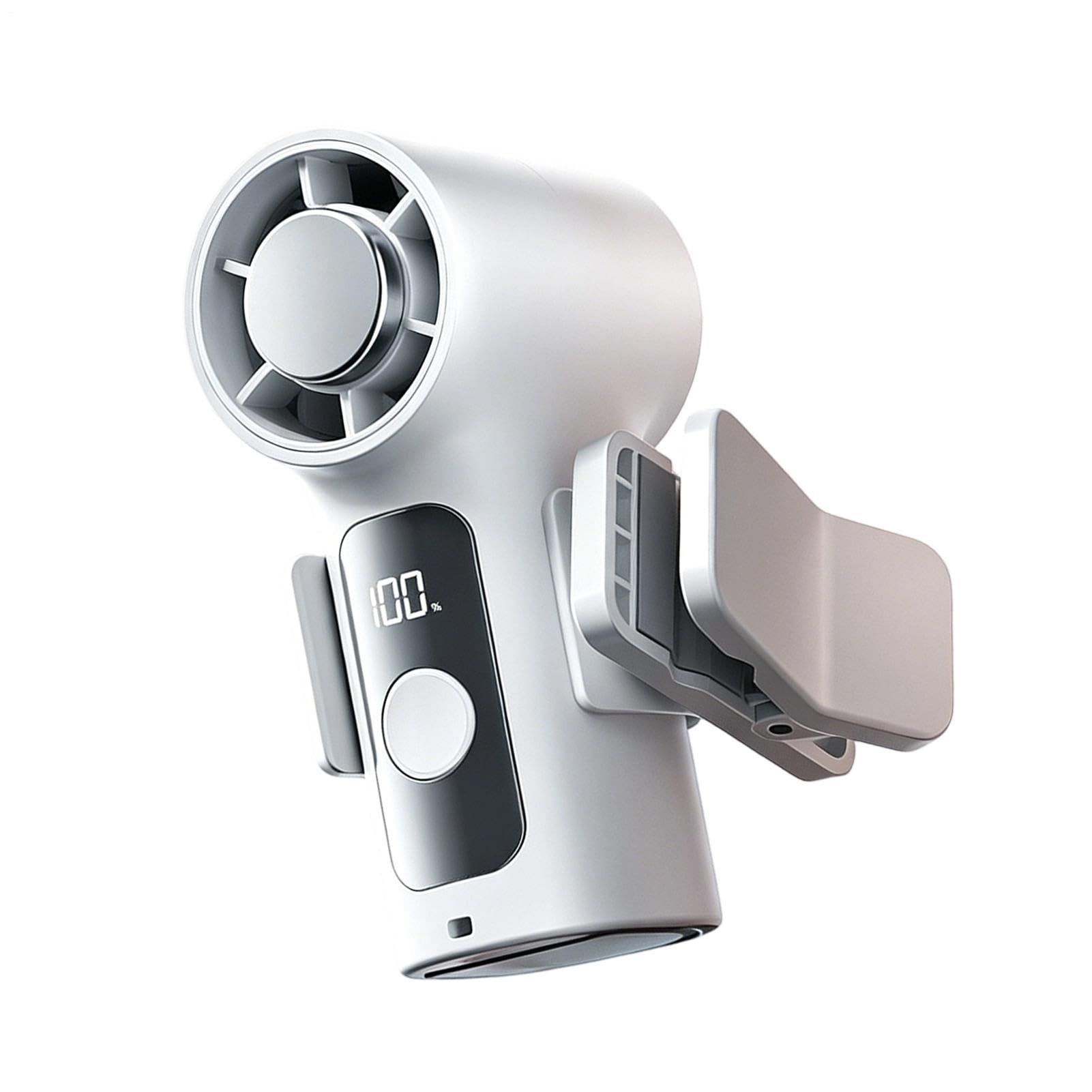 Ventilador personal de mano recargable con rotación 360 y pantalla LED