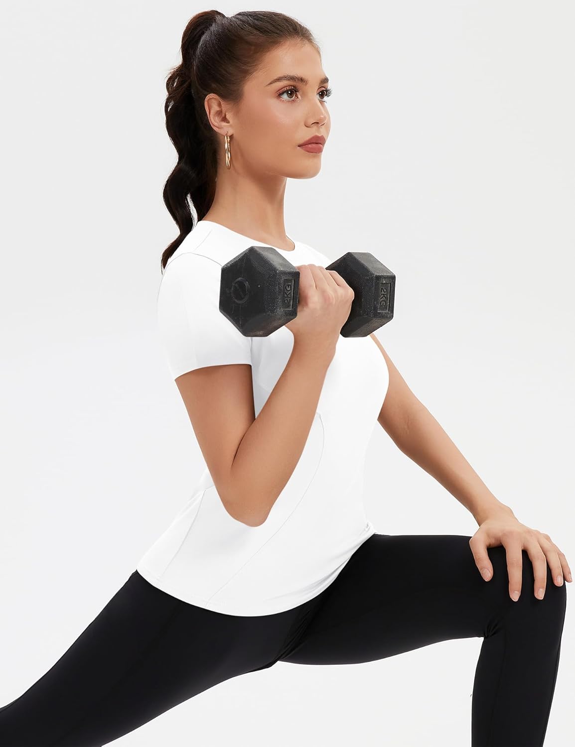 Rapbin Workout Tops for Women 1/2 Pack Fitted Short Sleeve Gym Yoga Athletic Shirts 2026 Quick Dry Crewneck Tees - Image 6