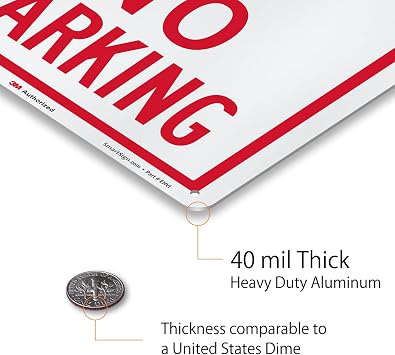 SmartSign No Parking Sign with Symbol | 10 x 14 Inches EG Reflective Aluminum, UV Resistant, Rust-Free, Rounded Corners, Made in USA
