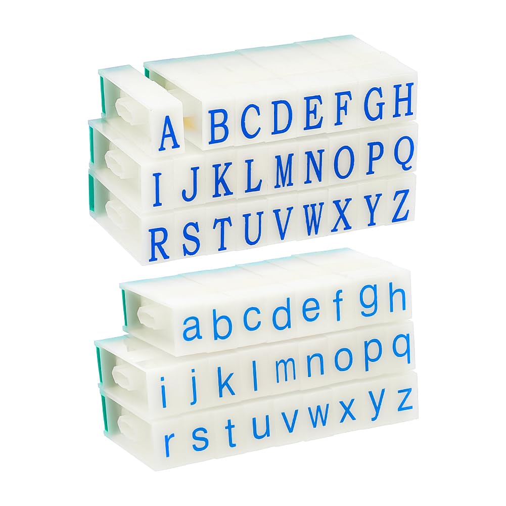 UNICRAFTALE 2 Sets Detachable Letter Stamp with 26 Digits Press Number Uppercase & Lowerase Alphabet Stamp Set Letters A-Z Combination Set for Party Journal Scrapbooking