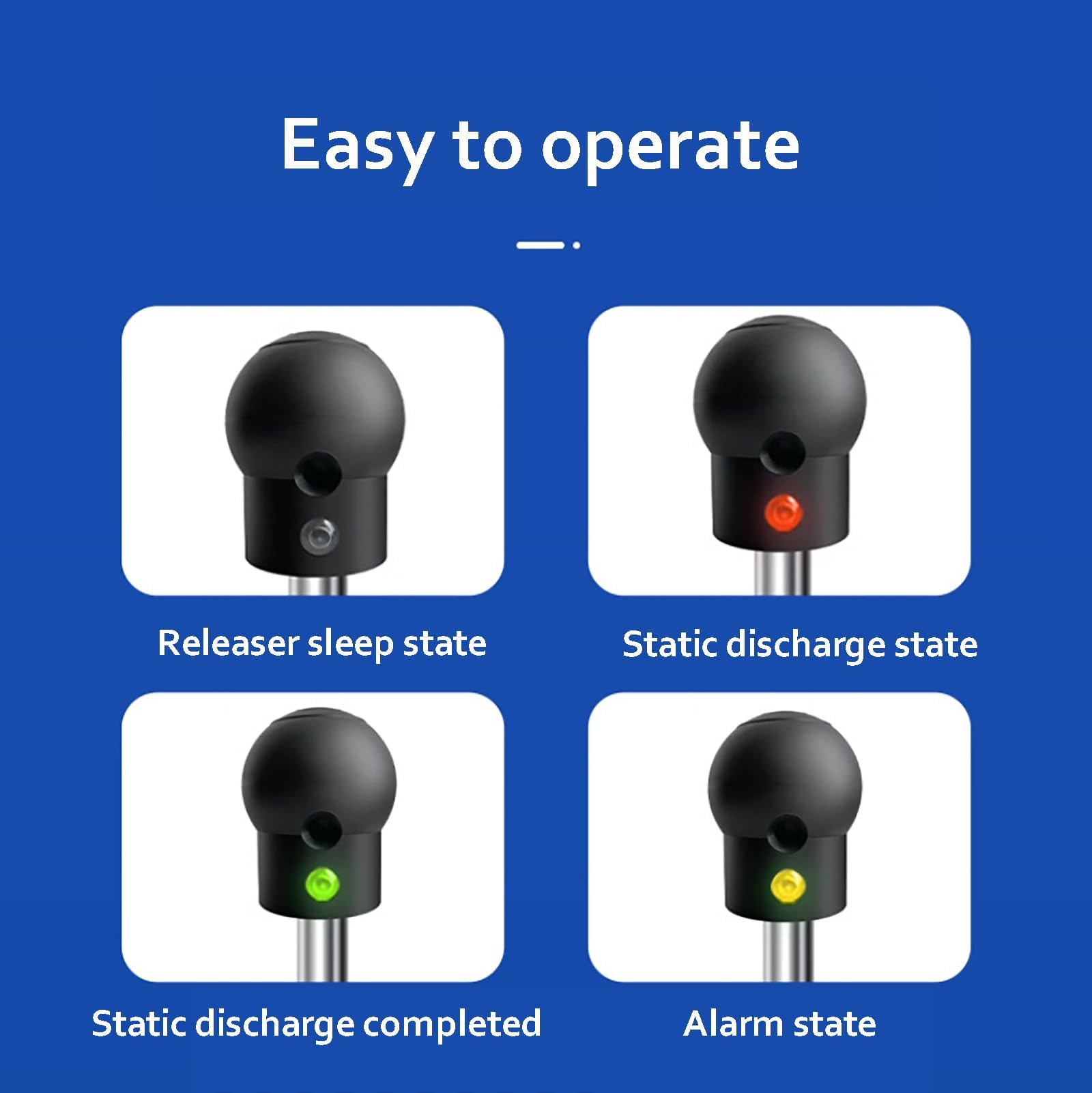 Liberador de descarga estática para cuerpo humano, bola de descarga estática con alarma de sonido y luz, eliminación rápida 3S, señal llamativa, para taller sin polvo, terminal, gasolinera