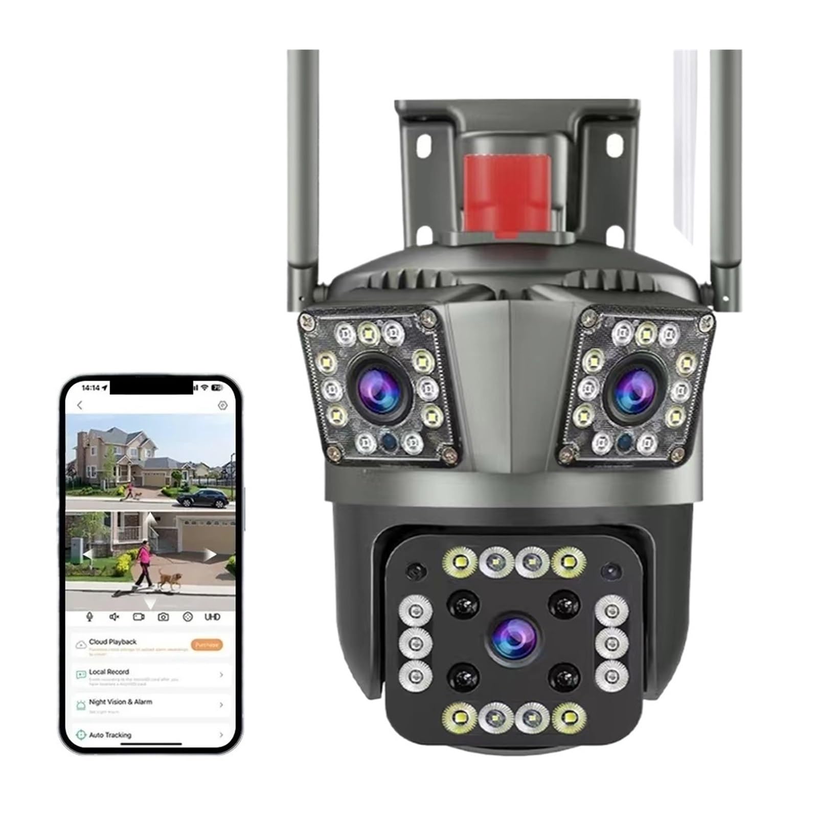 Cámara IP exterior 6 MP con WiFi: cuida de tu hogar y de los tuyos con pantalla dual 4K