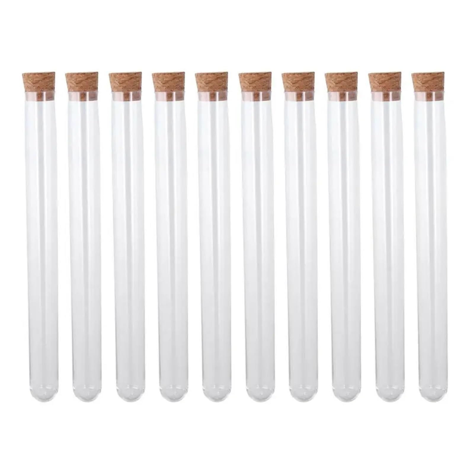 yingyingjia Decorazioni for espositori di campioni con tappi di sughero, provette di plastica con base rotonda, contenitore for esperimenti scientifici(20x150mm-10pcs)